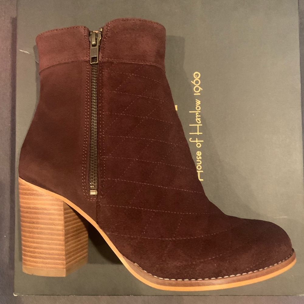 NEW House of Harlow 1960 brown suede booties 7.5